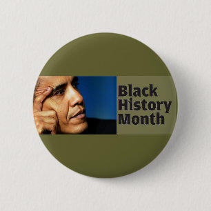 Bóton Redondo 5.08cm Botão preto do mês da história de Barack Obama