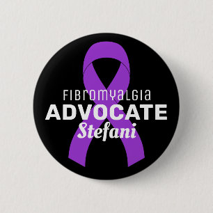 Bóton Redondo 5.08cm Botão Preto Fibromialgia Advocate
