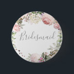Bóton Redondo 5.08cm Botão primavera Floral Bridesmaid<br><div class="desc">Personalizar</div>
