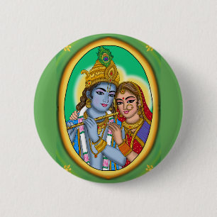 Bóton Redondo 5.08cm Botão Radha Krishna