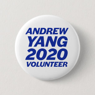 Bóton Redondo 5.08cm Botão Redondo Andrew Yang Volunteer de 2 polegada
