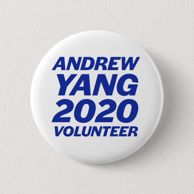 Bóton Redondo 5.08cm Botão redondo Andrew Yang Volunteer de 2 polegadas (Frente)