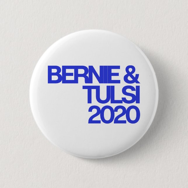 Bóton Redondo 5.08cm Botão redondo Bernie & Tulsi 2020 (Frente)