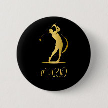 Botão redondo personalizado com design de golfe