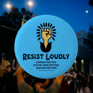 Bóton Redondo 5.08cm Botão Resistente   Progressivo Anti-Fascista