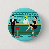 Botão retro do casal da sala de estar de cocktail