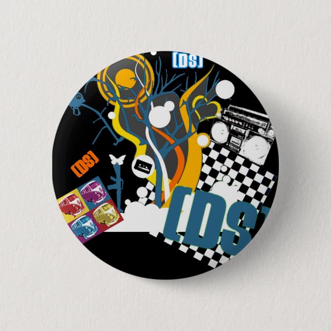 Bóton Redondo 5.08cm Botão retro do DS (Frente)