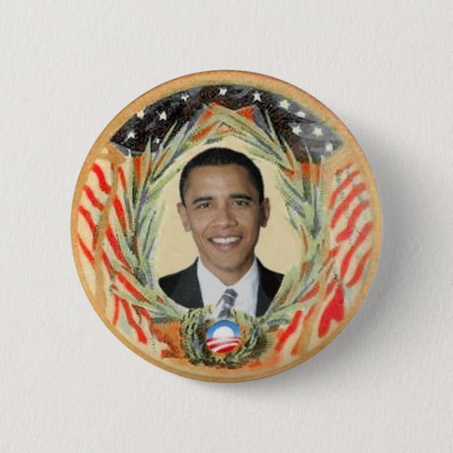 Bóton Redondo 5.08cm Botão retro do estilo de Obama (Frente)