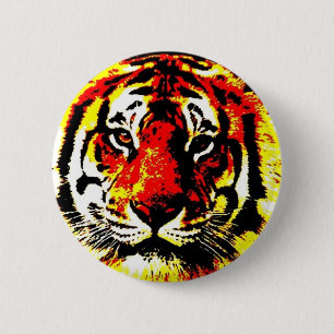 Bóton Redondo 5.08cm Botão Retro Estilo Comic Tiger Olhos Pinback