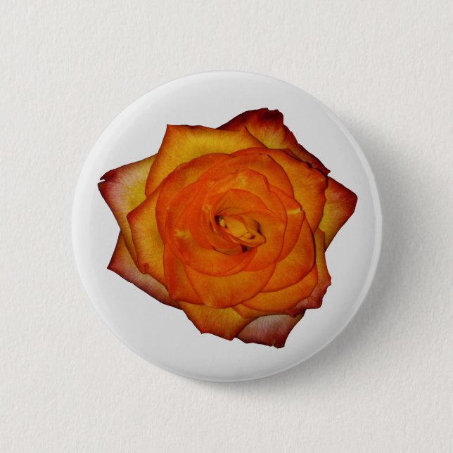 Bóton Redondo 5.08cm Botão Rosa Laranja Queimado (Frente)