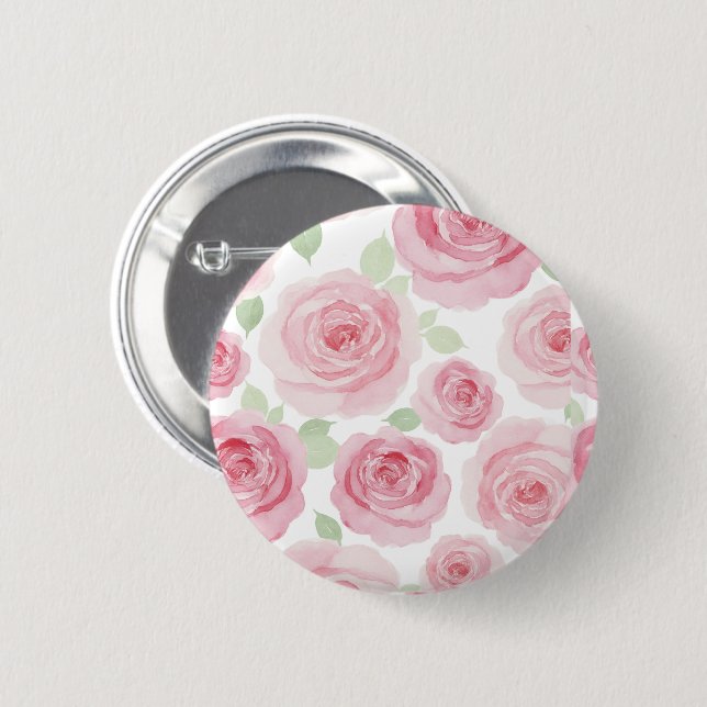 Bóton Redondo 5.08cm Botão Rosa Romântica (Frente & Verso)