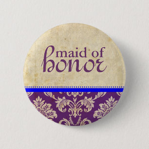 Bóton Redondo 5.08cm Botão roxo azul da madrinha de casamento do