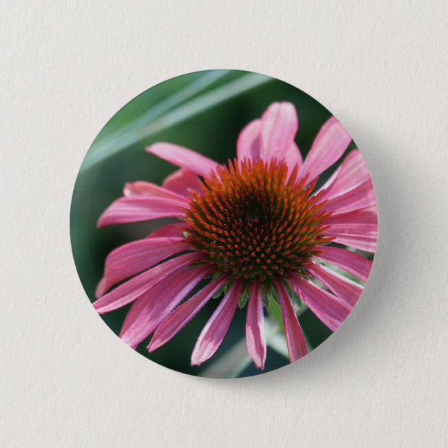 Bóton Redondo 5.08cm Botão roxo de Coneflower (Frente)