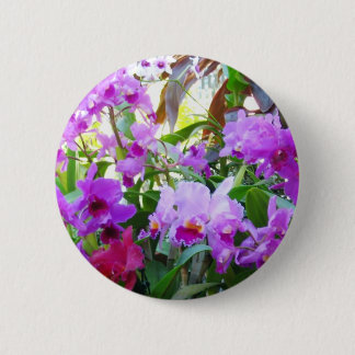 Bóton Redondo 5.08cm Botão roxo do Pin da flor dos lírios