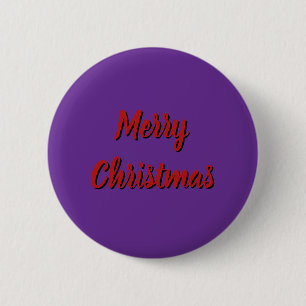 Bóton Redondo 5.08cm Botão Roxo - Feliz Natal