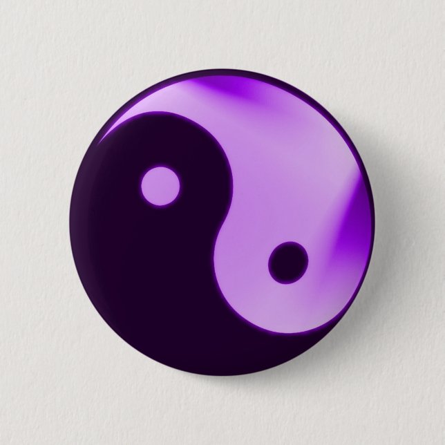 Bóton Redondo 5.08cm Botão Roxo Yin Yang (Frente)