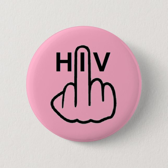 Bóton Redondo 5.08cm Botão Sacudir de HIV (Frente)