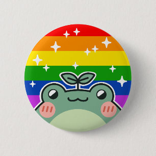 Bóton Redondo 5.08cm Botão Sapo do Sinalizador do Orgulho LGBT Arco-Íri