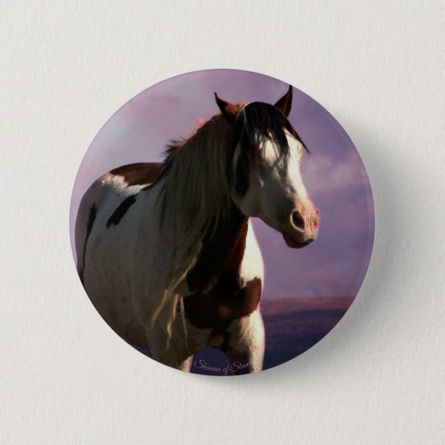 Bóton Redondo 5.08cm Botão "Shaman of Steens"  (Frente)