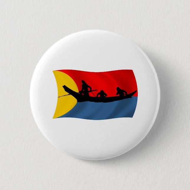 Bóton Redondo 5.08cm Botão Sinalizador de Tribo do Clatsop (Frente)