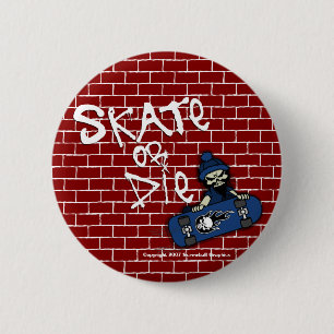 Bóton Redondo 5.08cm Botão skate ou Morte