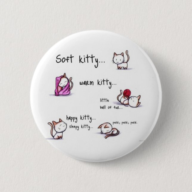 Bóton Redondo 5.08cm botão sonolento do gatinho (Frente)