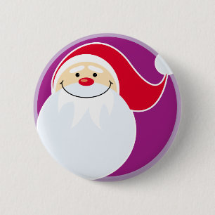 Bóton Redondo 5.08cm Botão Sorrindo Papai Noel