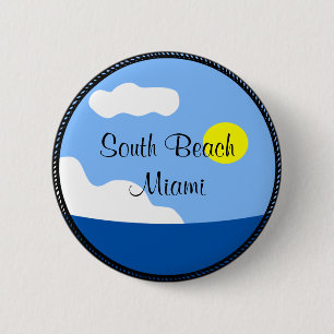 Bóton Redondo 5.08cm Botão South Beach Miami
