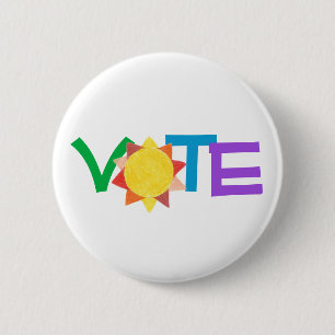 Bóton Redondo 5.08cm Botão Sunny Vote GOTV
