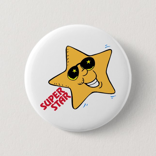 Bóton Redondo 5.08cm Botão super da estrela (Frente)