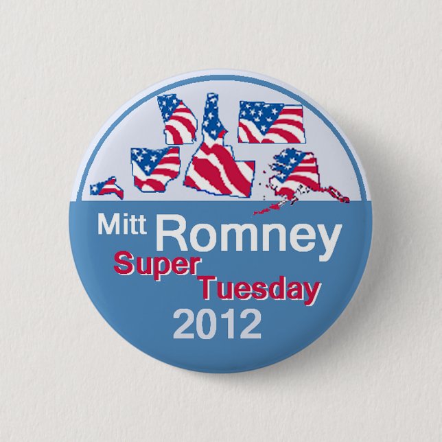 Bóton Redondo 5.08cm Botão SUPER de Romney TERÇA-FEIRA (Frente)