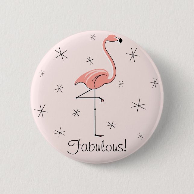 Bóton Redondo 5.08cm Botão 'Texto' Rosa Flamingo (Frente)