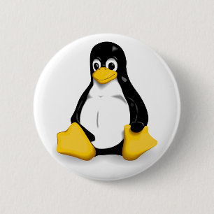 Bóton Redondo 5.08cm Botão traseiro do Pin de Linux Tux