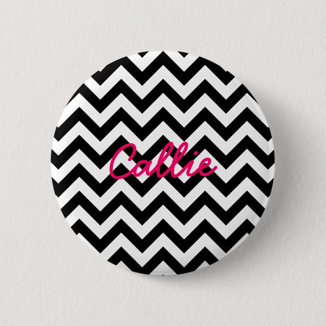 Bóton Redondo 5.08cm Botão Trendy Chevron (Frente)