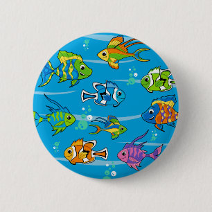 Bóton Redondo 5.08cm Botão tropical bonito dos peixes