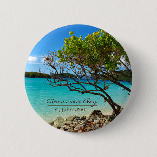 Bóton Redondo 5.08cm Botão tropical do Pin de St John USVI da baía da
