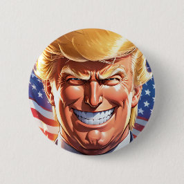 Bóton Redondo 5.08cm Botão Trump MAGA 2024 America First