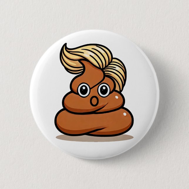 Bóton Redondo 5.08cm Botão "TRUMP POOP EMOJI" (Frente)