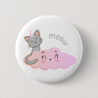 Bóton Redondo 5.08cm botão unicat cloud meow