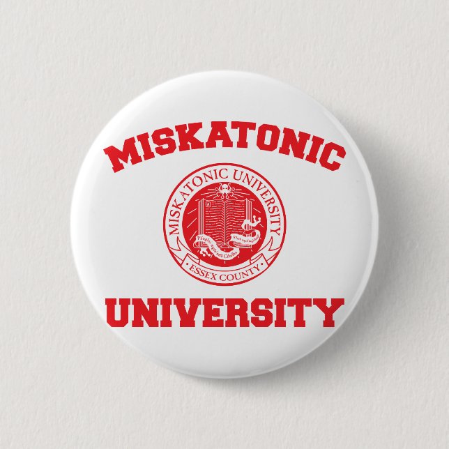 Bóton Redondo 5.08cm Botão Universitário Miskatonic (Frente)