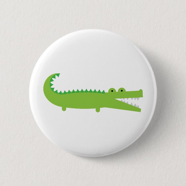 Bóton Redondo 5.08cm Botão verde do jacaré (Frente)