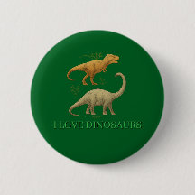 Botão Verde - Eu Amo Dinossauros