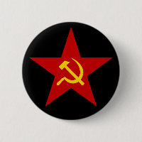 Botão vermelho comunista da estrela (martelo &