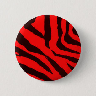 Bóton Redondo 5.08cm Botão vermelho da zebra