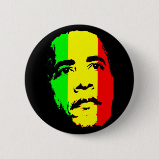 Bóton Redondo 5.08cm Botão vermelho de ouro verde de Obama