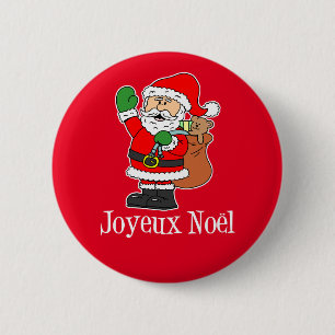 Bóton Redondo 5.08cm Botão Vermelho Noel dos Papais noeis de Natal Fra