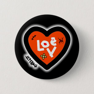 Bóton Redondo 5.08cm Botão Veterano do coração (sabe o amor)