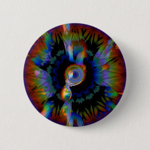 Bóton Redondo 5.08cm Botão Vibrante Abstrato Rainbow Eye