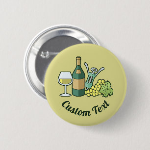 Bóton Redondo 5.08cm Botão Vinho Branco