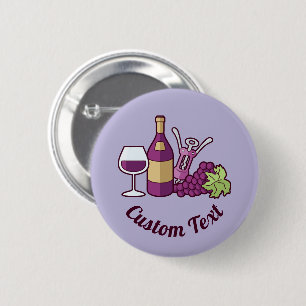 Bóton Redondo 5.08cm Botão Vinho Vermelho